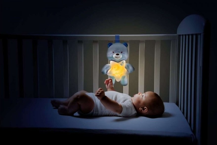 Helendav mängukaru Chicco Goodnight Bear First Dreams, sinine цена и информация | Beebide mänguasjad | hansapost.ee