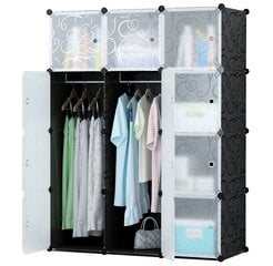 Модульный шкаф 12x, белый/черный цена и информация | Шкафчики | hansapost.ee