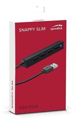 Speedlink USB-хаб Snappy Slim 4 порта (SL-140000-BK) цена и информация | Адаптеры, USB-разветвители | hansapost.ee