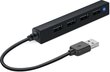 Speedlink Snappy Slim, 4 x USB 2.0 pistikut (SL-140000-BK), must цена и информация | USB adapterid ja jagajad | hansapost.ee