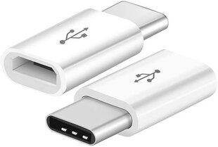 Универсальный Адаптер Fusion Micro USB к USB Type-C (USB-C), белый цена и информация | Адаптеры и USB-hub | hansapost.ee