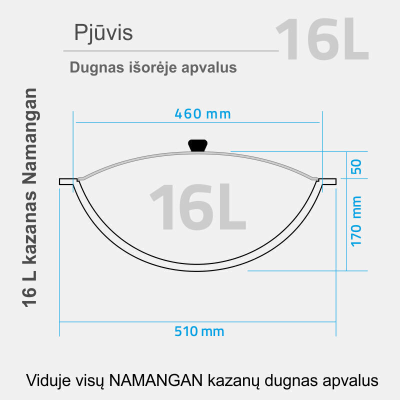 Poleeritud, põletatud Usbeki kazan, 16 l цена и информация | Potid | hansapost.ee