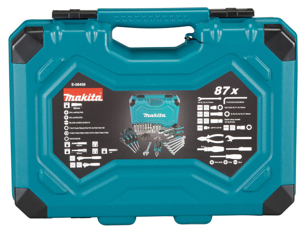 Käsitööriistade komplekt Makita E-08458, 87 tk price and information | Käsitööriistad | hansapost.ee