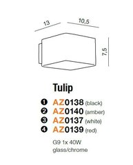 Azzardo настенный светильник Tulip Red цена и информация | Настенные светильники | hansapost.ee
