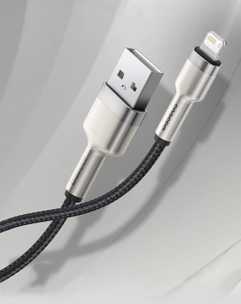 Kaabel Baseus Cafule Series USB to IP 2.4A 1m, roheline hind ja info | Mobiiltelefonide kaablid | hansapost.ee