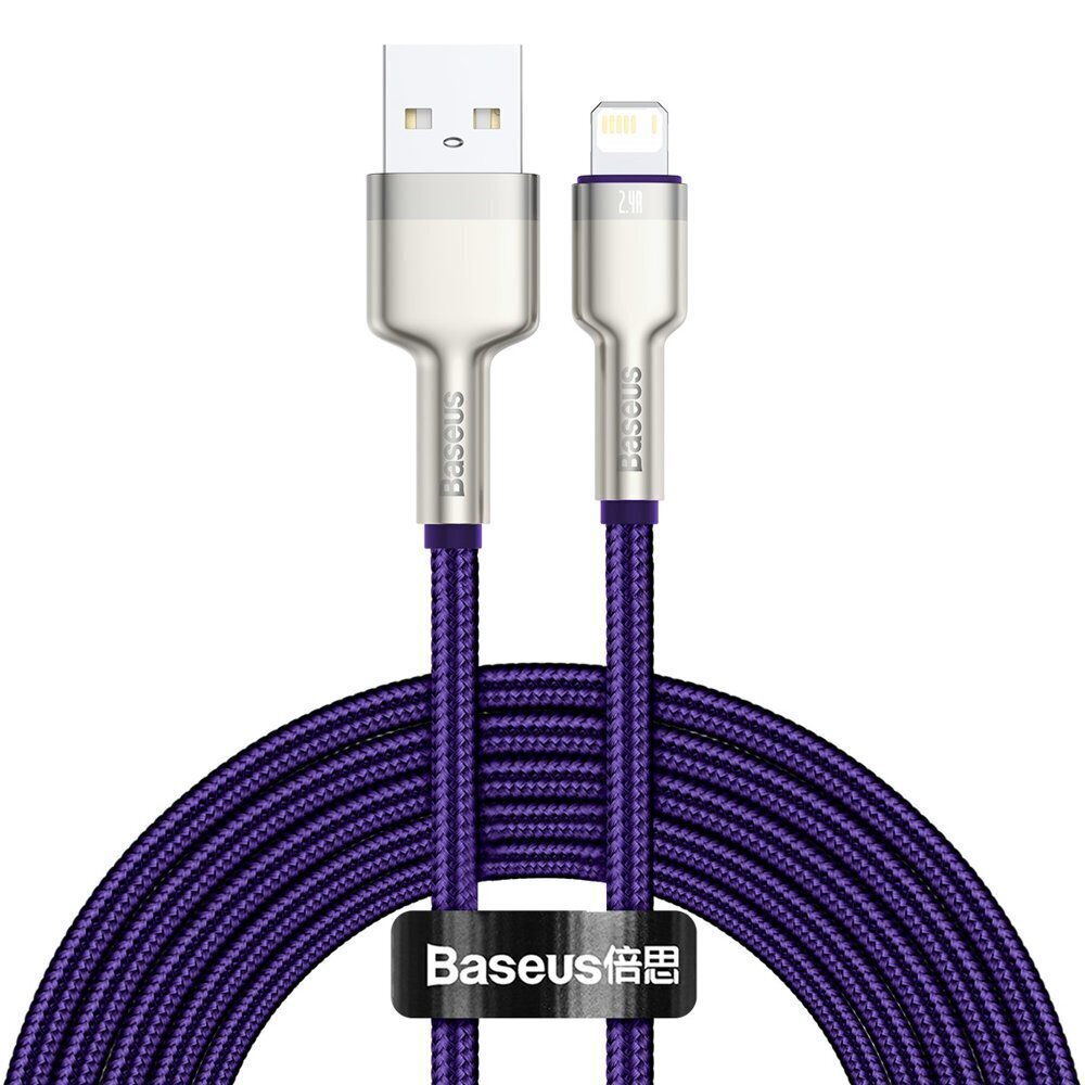 Kaabel Baseus Cafule Series USB Į Lightning 2.4A 2m, lilla hind ja info | Mobiiltelefonide kaablid | hansapost.ee