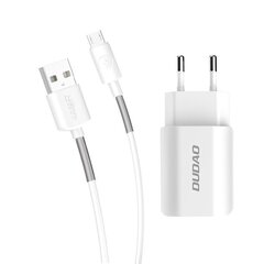 Dudao 2x USB зарядное устройство 5V/2.4A + micro USB, A2EU цена и информация | Зарядные устройства для телефонов | hansapost.ee
