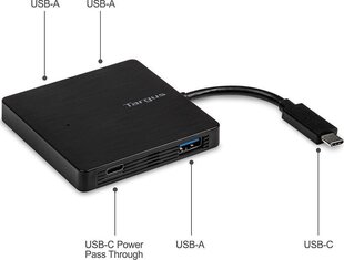 Jaotur Targus ACH924EU USB 3.2 Gen 1 (3.1 Gen 1) Type-A 5000 Mbit/s, Must hind ja info | USB adapterid ja jagajad | hansapost.ee