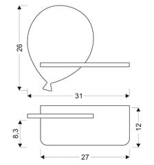 Candellux seinavalgusti koos riiuliga Baloon Kids цена и информация | Настенные светильники | hansapost.ee