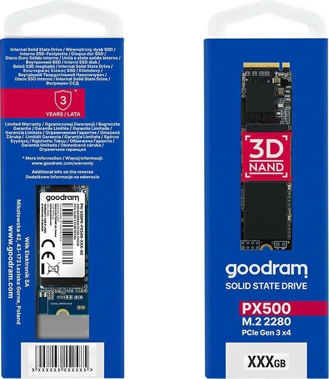 GoodRam SSDPR-PX500-512-80 hind ja info | Sisemised kõvakettad | hansapost.ee