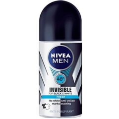 Rulldeodorant meestele Nivea Invisible Black & White 50 ml цена и информация | Дезодоранты | hansapost.ee