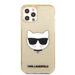 KLHCP12MCHTUGLGO Karl Lagerfeld Choupette Head Glitter Case for iPhone 12/12 Pro 6.1 Gold hind ja info | Telefonide kaitsekaaned ja -ümbrised | hansapost.ee