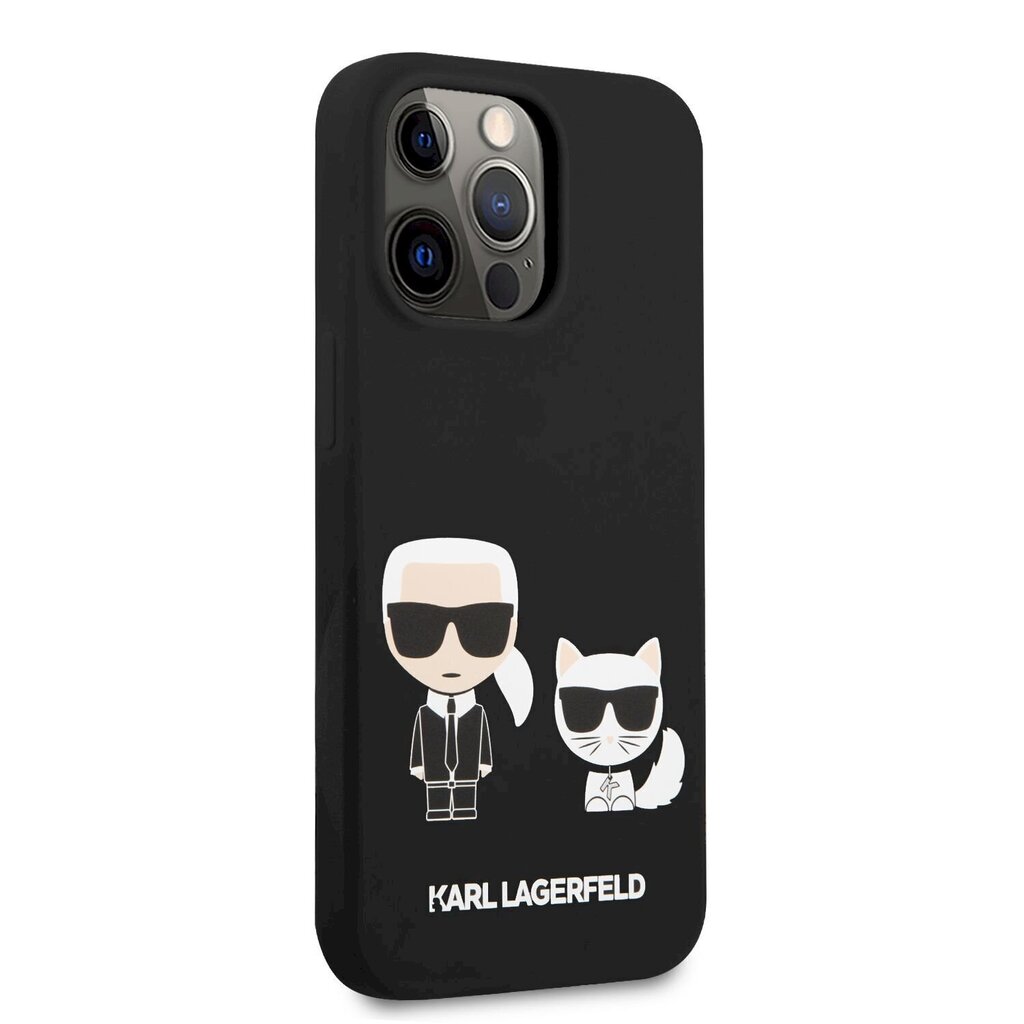 KLHCP13XSSKCK Karl Lagerfeld and Choupette Liquid Silicone Case for iPhone 13 Pro Max Black цена и информация | Telefonide kaitsekaaned ja -ümbrised | hansapost.ee