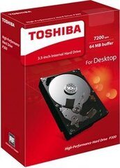 Toshiba P300 1TB 7200 RPM, 3.5 inch, HDD, 64 MB цена и информация | Внутренние жёсткие диски (HDD, SSD, Hybrid) | hansapost.ee