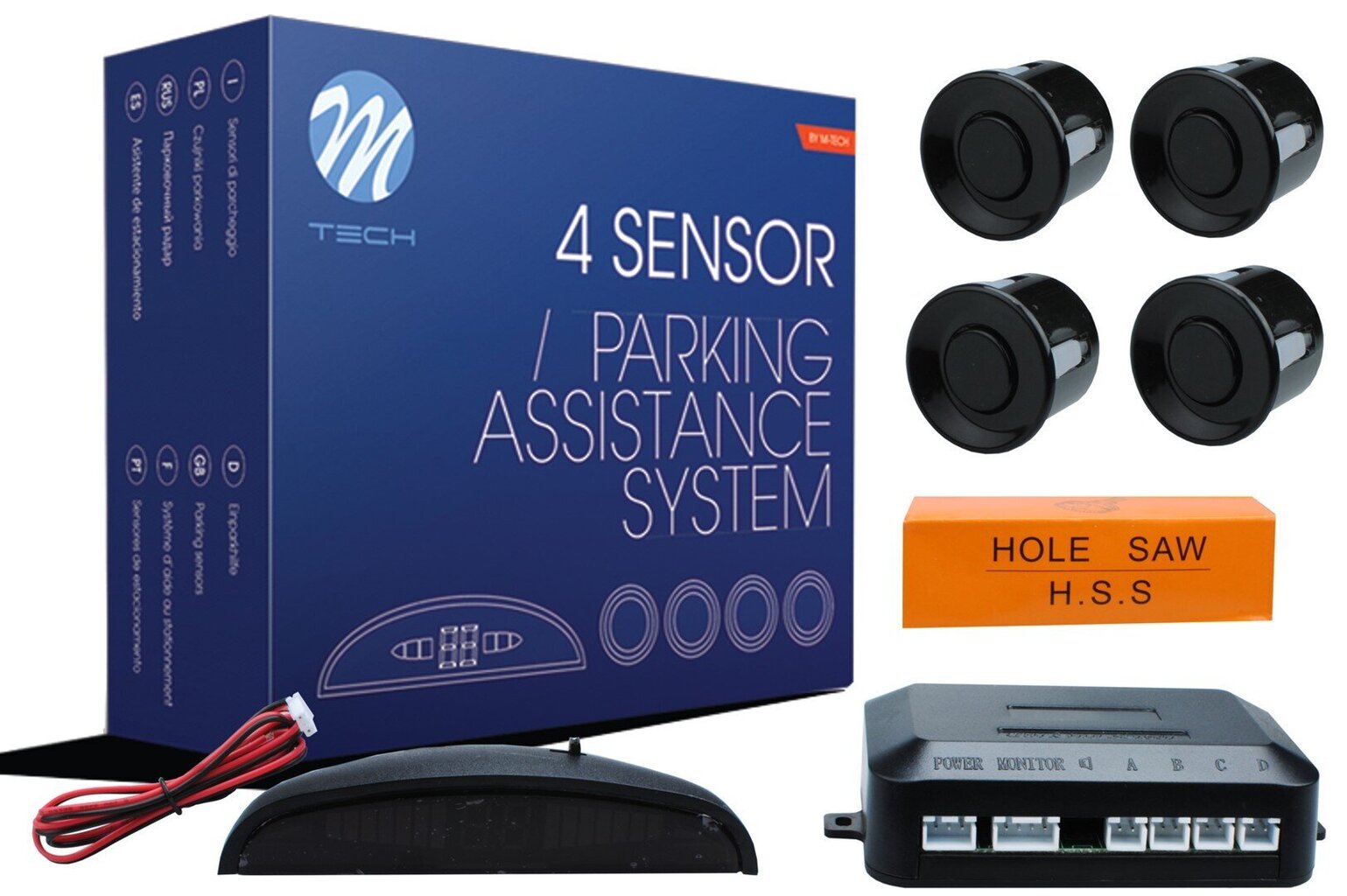 Parkimissüsteem 4 anduriga, LED-ekraaniga M-Tech, must цена и информация | Parkimisandurid ja parkimiskaamerad | hansapost.ee