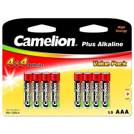 Patareid Camelion Plus Alkaline AAA (LR03), 8 tk цена и информация | Patareid | hansapost.ee