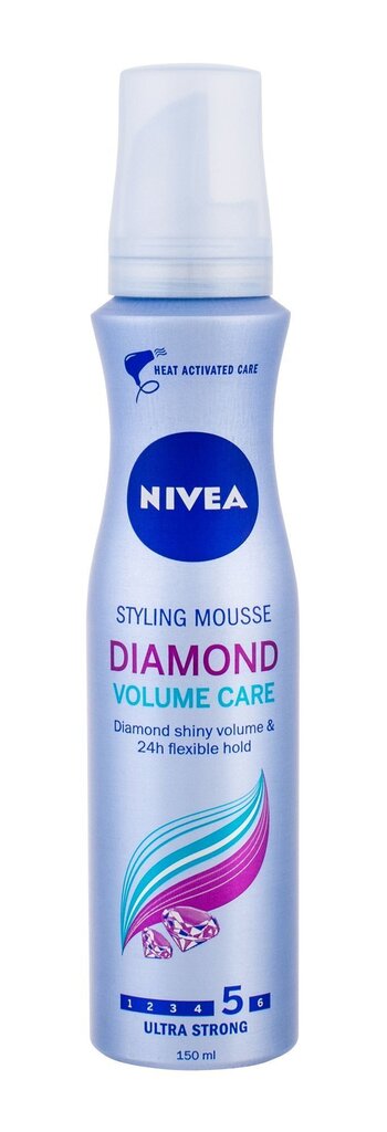 Apimties suteikiančios plaukų putos Nivea Diamond Volume 150 ml цена и информация | Juuste viimistlusvahendid | hansapost.ee