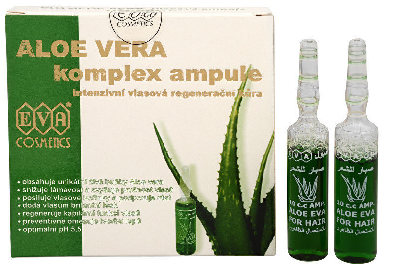 Juukseampullid Eva Cosmetics Aloe Vera, 5x10 ml hind ja info | Juuksemaskid, õlid ja seerumid | hansapost.ee