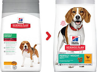 Hill's Science Plan Perfect Weight Medium Adult корм для собак с курицей, 12 кг цена и информация | Сухой корм для собак | hansapost.ee