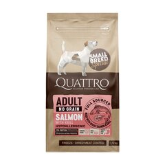 Quattro Small Breed teraviljavaba hüpoallergeenne kuivtoit väikestele täiskasvanud koertele koos lõhe ja krilliga, 7kg hind ja info | Koerte kuivtoit ja krõbinad | hansapost.ee