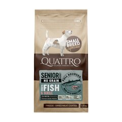 Quattro Small Breed Senior and Diet teraviljavaba kuivtoit väikest tõugu koertele koos valge kalaga, 1,5kg цена и информация | Сухой корм для собак | hansapost.ee