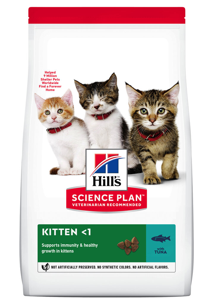 Kuivtoit kassipoegadele Hill's Science Plan Kitten tuunikalaga, 1.5 kg цена и информация | Kassi kuivtoit ja kassikrõbinad | hansapost.ee