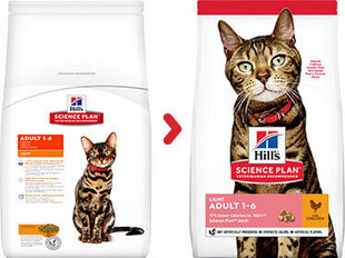 Hill's Science Plan Adult Light kuivtoit kassidele kanaga, 3 kg hind ja info | Hill's Kassid | hansapost.ee