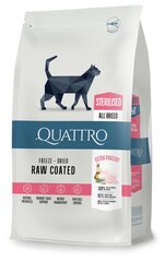 QUATTRO Super Premium сухой корм для взрослых стерилизованных кошек с большим количеством домашней птицы, 7кг цена и информация | Сухой корм для кошек | hansapost.ee