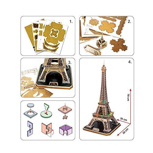 3D pusle CubicFun Eiffeli torn, 84-osaline hind ja info | Pusled lastele ja täiskasvanutele | hansapost.ee