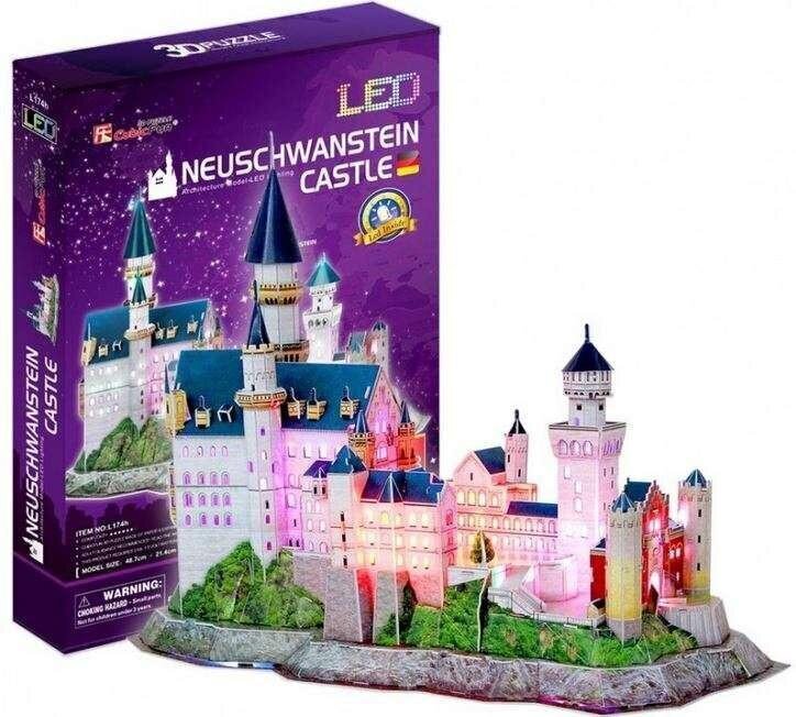3D pusle CubicFun Neuschwanstein Castle (LED valgustusega) 128 osa цена и информация | Pusled lastele ja täiskasvanutele | hansapost.ee