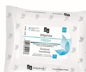 Влажные салфетки для интимной гигиены AA Intymna Fresh, 20 шт. цена и информация | Средства для интимной гигиены | hansapost.ee