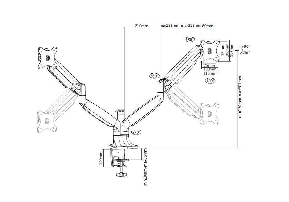 Multibrackets M Deskmount Spring Dual hind ja info | Monitori kinnitused | hansapost.ee