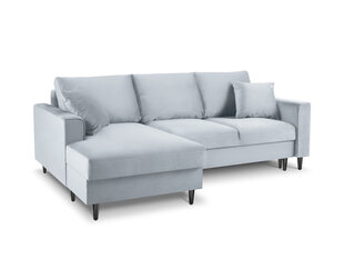 Pehme nurgadiivan Mazzini Sofas Cartadera, helesinine/must цена и информация | Угловые диваны | hansapost.ee