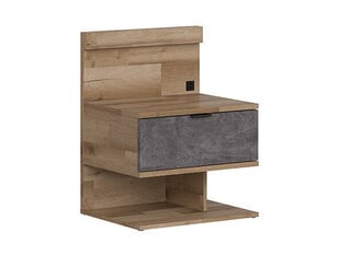 Прикроватный шкафчик BRW Arica L, коричневый/серый цена и информация | Ночные шкафы | hansapost.ee