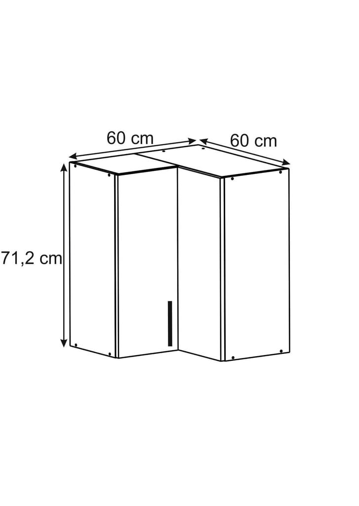 Seinapealne nurgakapp Lupus Vegas 1D 60 cm, valge hind ja info | Köögikapid | hansapost.ee