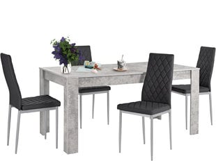 Комплект мебели для столовой Notio Living Lori 160/Barak, серый/черный цена и информация | Комплекты мебели для столовой | hansapost.ee
