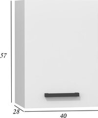 Подвесной кухонный шкаф G-40/57, белый цена и информация | Кухонные шкафчики | hansapost.ee