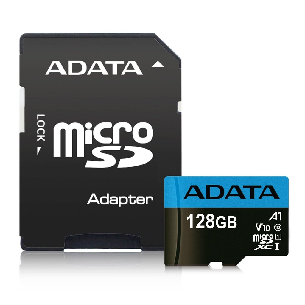 Mälukaart ADATA Premier 128 GB microSDXC UHS-I, klass 10 + adapter цена и информация | Mälukaardid mobiiltelefonidele | hansapost.ee