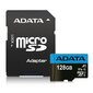 Mälukaart ADATA Premier 128 GB microSDXC UHS-I, klass 10 + adapter hind ja info | Mälukaardid mobiiltelefonidele | hansapost.ee