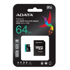 ADATA AUSDX64GUI3V30SA2-RA1. цена и информация | Карты памяти | hansapost.ee
