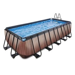 Каркасный бассейн с песочным фильтром Exit Premium Wood, 540x250 см, коричневый цена и информация | Бассейны | hansapost.ee