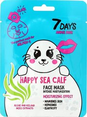 Увлажняющая тканевая маска для лица 7 Days Animal Happy Sea Calf, 28 г цена и информация | Маски для лица, патчи для глаз | hansapost.ee