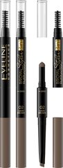 Kulmupliiats Eveline Brow Multifunction Styler 3 in 1 02 Dark Brown 1 tk hind ja info | Kulmupliiatsid, -puudrid ja -värvid | hansapost.ee