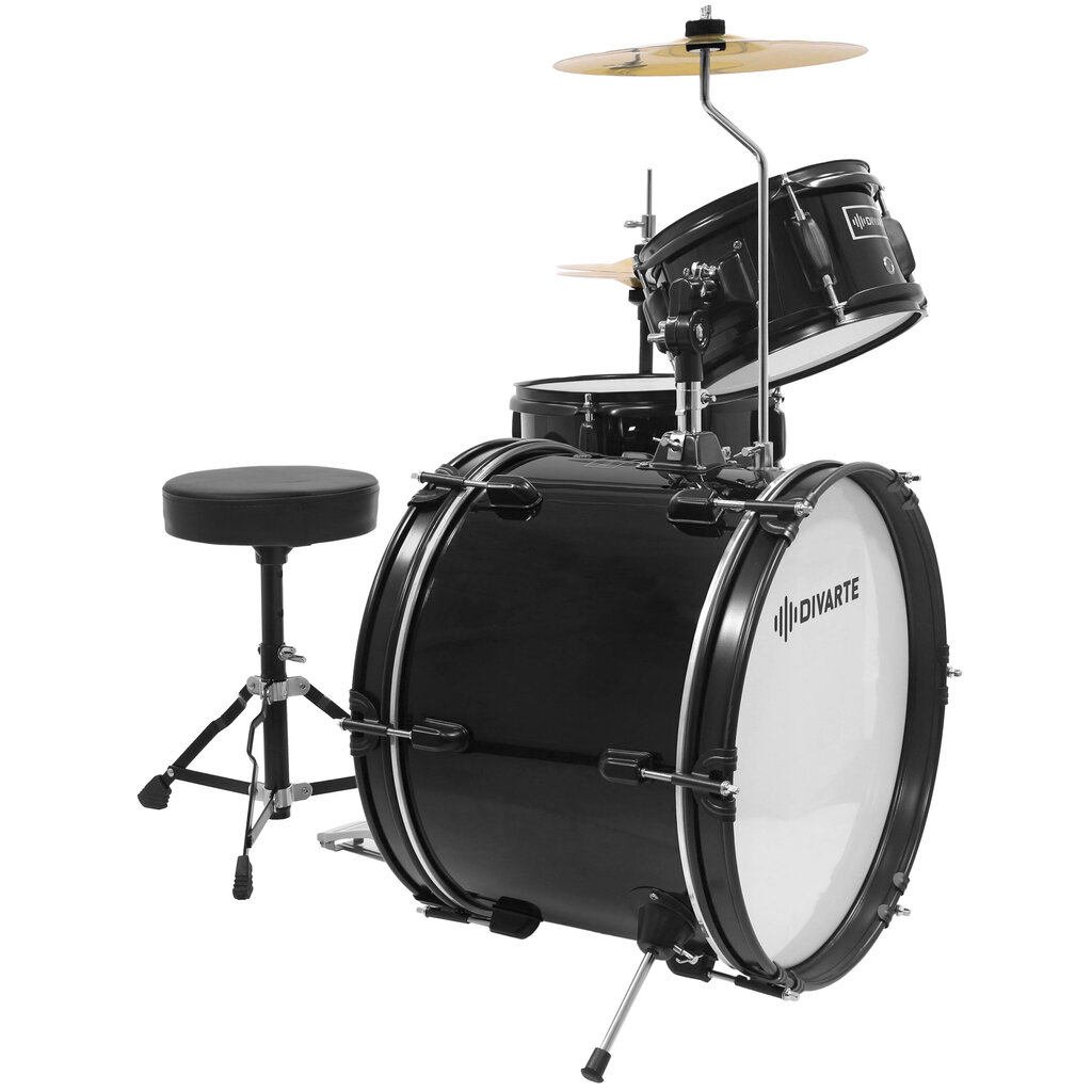 Laste trummikomplekt Divarte Juinior DrumSet BK, 3 trummi цена и информация | Löökpillid | hansapost.ee