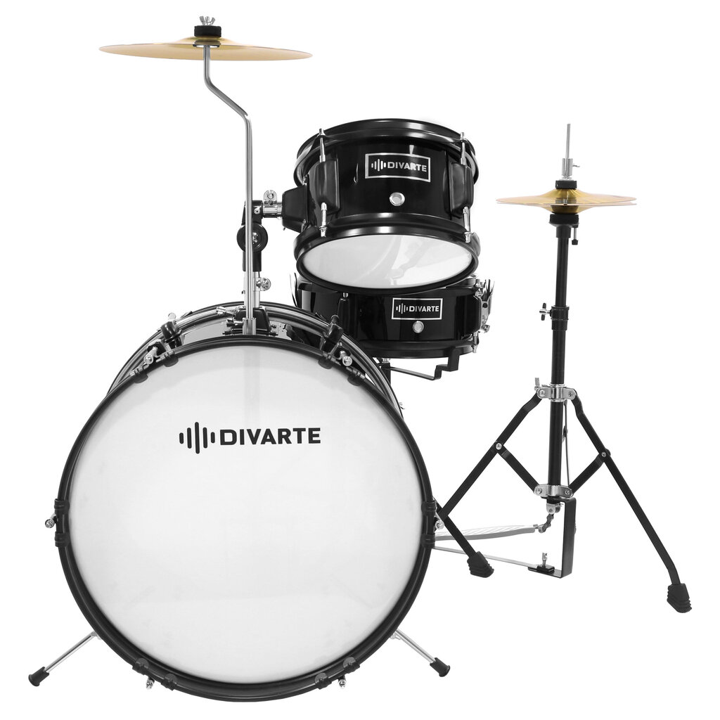 Laste trummikomplekt Divarte Juinior DrumSet BK, 3 trummi цена и информация | Löökpillid | hansapost.ee