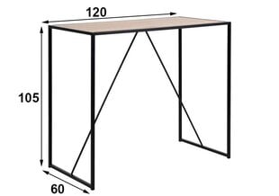 Барная стойка Seaford, дуб/черный цена и информация | Кухонные и обеденные столы | hansapost.ee