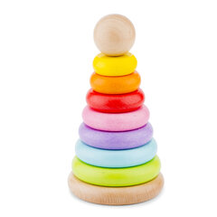 Деревянная пирамида: Радуга, New Classic Toys 10501 цена и информация | Развивающие игрушки для детей | hansapost.ee