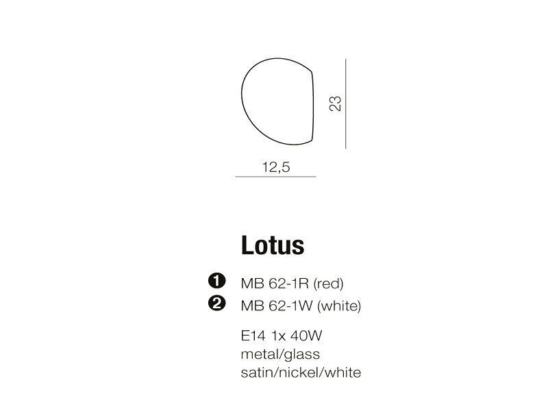 Seinalamp Azzardo Lotus White hind ja info | Seinavalgustid | hansapost.ee