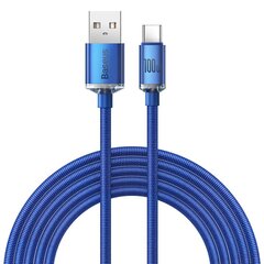 Baseus crystal shine series fast charging data cable USB Type A to USB Type C 100W 2m blue (CAJY000503) цена и информация | Borofone 43757-uniw | hansapost.ee