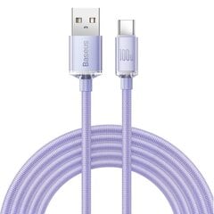 Baseus crystal shine series fast charging data cable USB Type A to USB Type C 100W 2m purple (CAJY000505) цена и информация | Borofone 43757-uniw | hansapost.ee